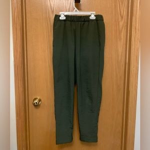 Forest green satin pants